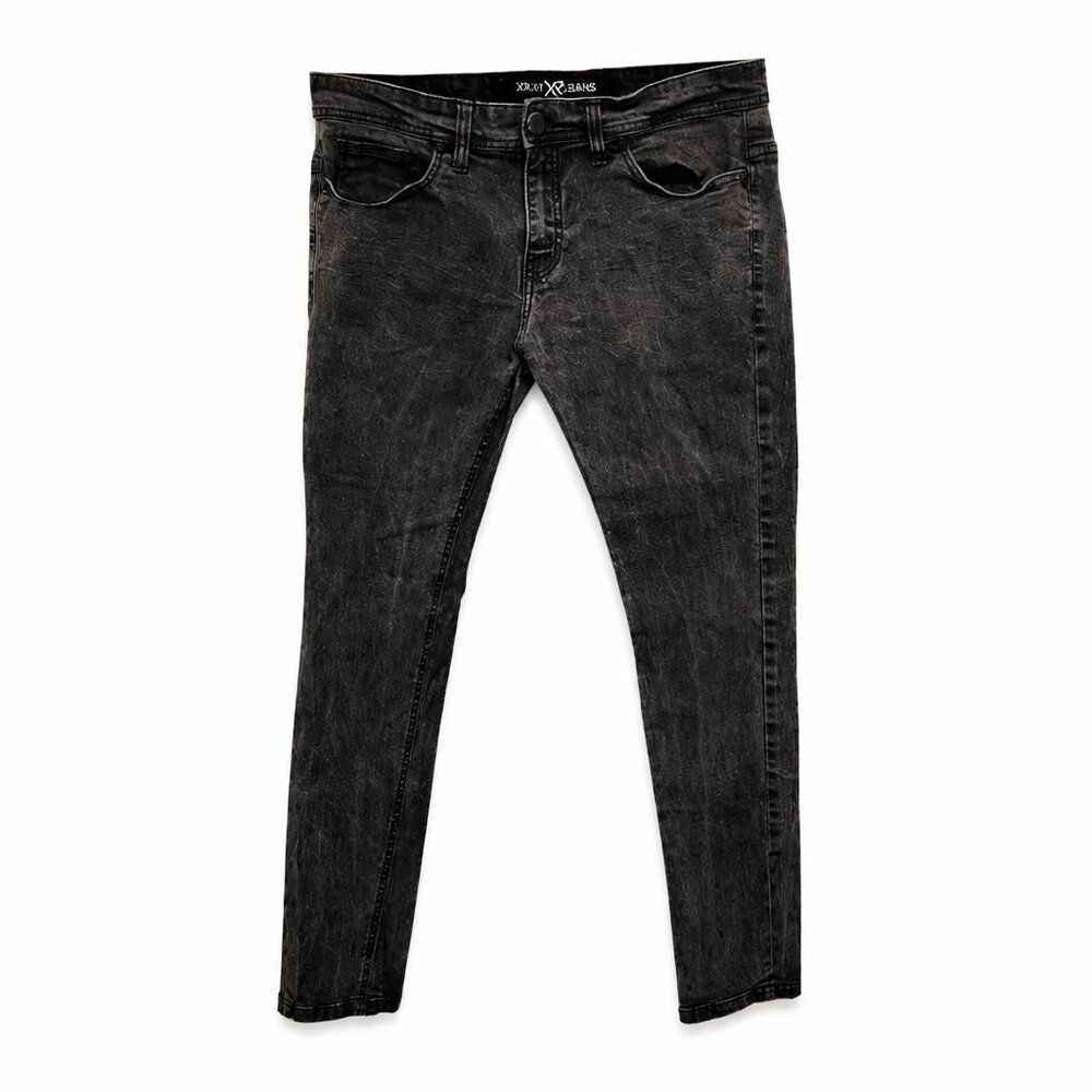 XRAY Jeans Mens 34x32 Black Straight Leg Denim Mid Rise 5 Pocket Streetwear